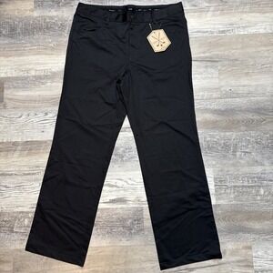 New Fit Space 38x32 Black Stretch Performance Golf Mens Dress Chino Pants‎